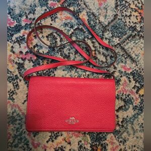 COACH crossbody  bag-in Vibrant Red